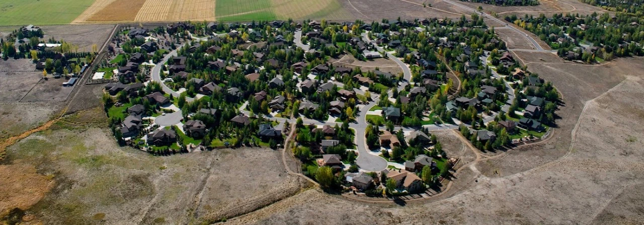 Aeriel view of Willow Creek Estates Subdivision in Park City, Utah
